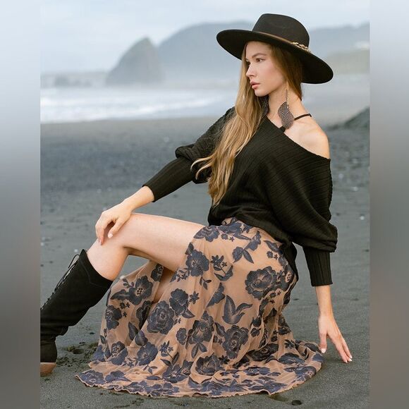 JoyFolie ALLURAH SKIRT IN CHARCOAL - Picture 2 of 15